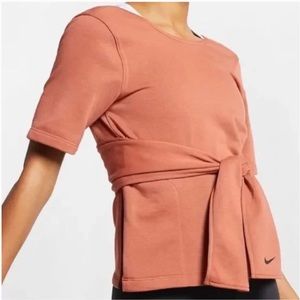 Nike Studio Yoga Wrap Top Dusty Peach Small S
